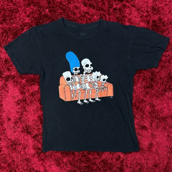 The Simpsons Other - The Simpsons Halloween Shirt Medium Black Skeleton Springfield